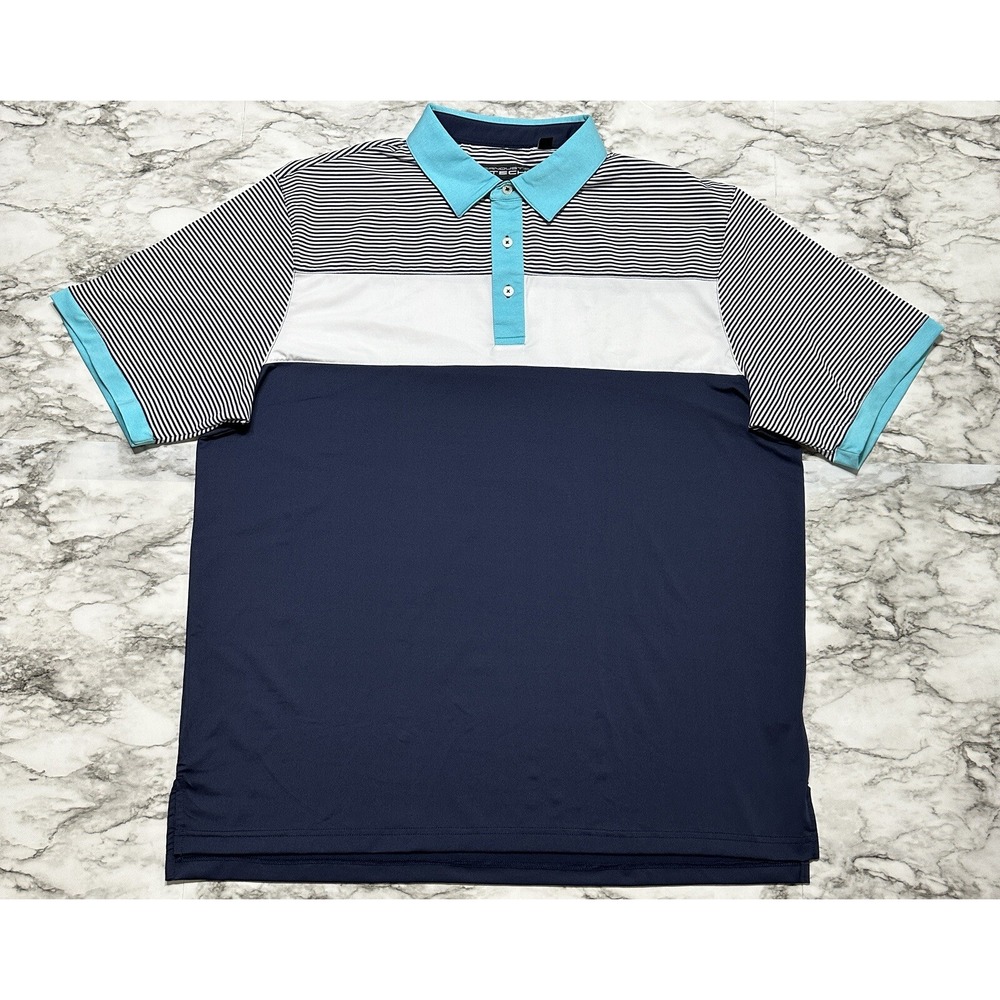 CARNOUSTIE TECH Golf‎ Polo Men's Shirt Size XL Multicolor Striped Short Sleeve